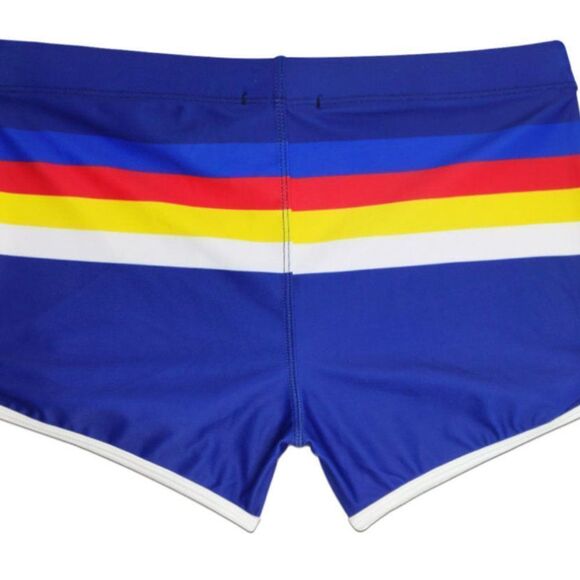 Men's Sexy Blue Striped Swimwear Trunks Resort Shorts Blue S - Picture 5 of 5
